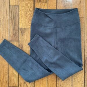 White House Black Market Runway Faux Suede Charcoal Leggings - Size 8